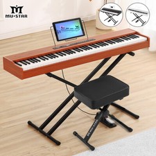 ♬Mustar 88 Semi Weighted Keys Digital Piano PortableKeyboard Pedal Stand Stool