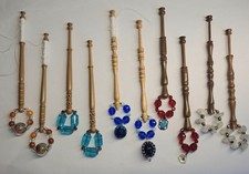 Vintage lace making bobbins, used but good condition, mixed materials.