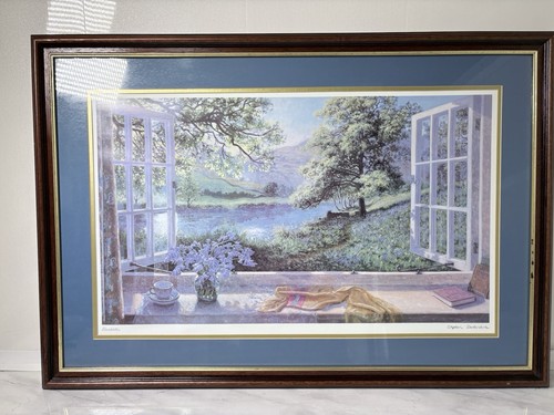 Large framed picture bluebells - large,