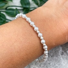 Sterling Silver Pearl Glass