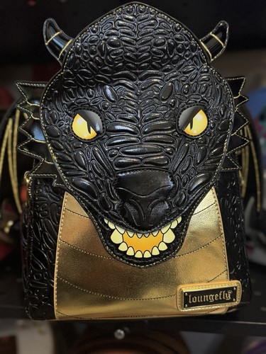 Loungefly black gold dragon - black,