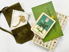 NEW 1st edition GREEN GLYPHS LENORMAND CARD DECK + book + BAG + pin JAMES R EADS