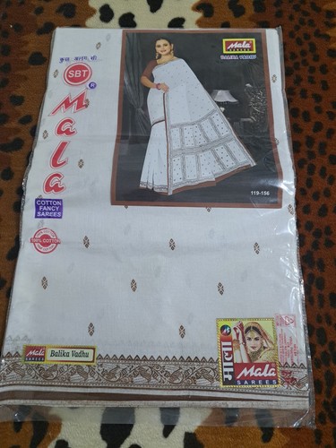 Indian white printed - white, 💯%