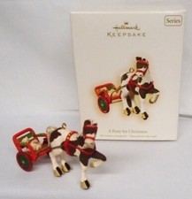 Hallmark Ornament A Pony for Christmas #10 2007 Teddy Bear in Horse Cart Used