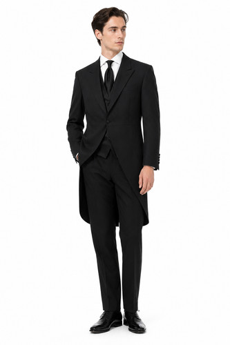 Black striped tailcoat - black,