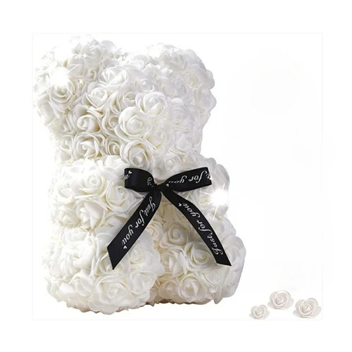 25cm artificial teddy - 25cm, rose