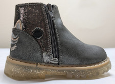 Asda George Children Kids Boots Unicorn Silver Grey with Light Up Sole Shoes