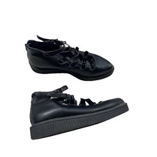 Tuk Black Multi Ankle Strap Shoe Size 7 US 38 EU Pointed Mary Jane Platform O8