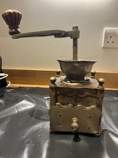Antique brass coffee grinder - antique,