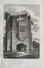 1803 Antique Print: Cerne Abbas Abbey, Dorset after Upham