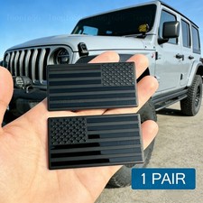 Pair Black Metal USA Flag
