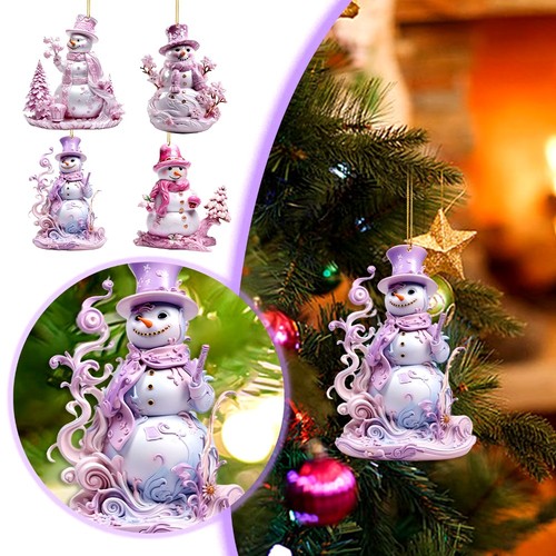Pink snowman christmas - pink,