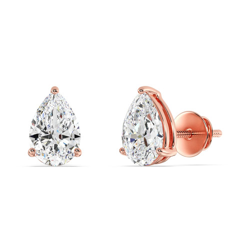 Pear cut diamond - diamond, earrings