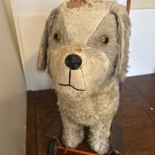 Vintage walker toy  by Line Bros. push along Dog