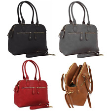 Large Faux Leather Hobo Shoulder Bag for Women, Dual Zipped & Crossbody Strap