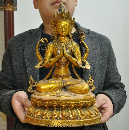 Old tibetan buddhism bronze - tibetan,
