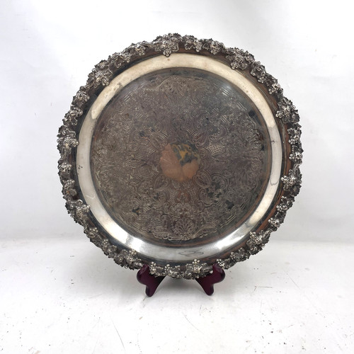 Silver plated tray vintage - silver-plated,