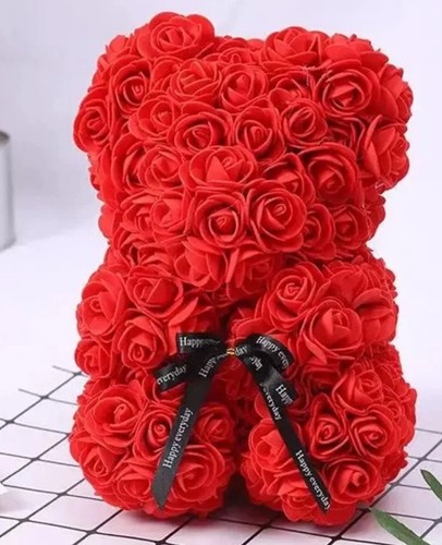 25cm artificial teddy - teddy, rose