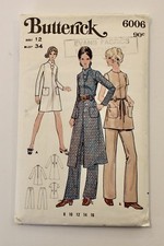 Vintage Butterick 6008 - 1970s - Dress & Pants, Safari Suit - Size 12 -  Comp.