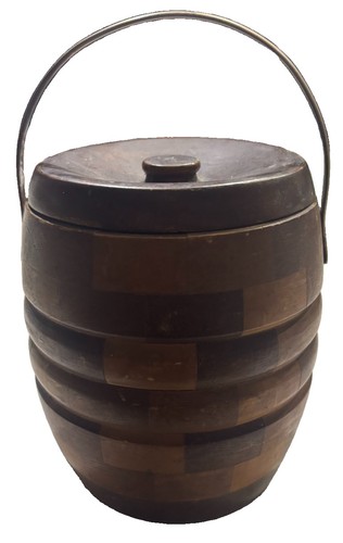 Vintage wooden ice bucket - vintage,