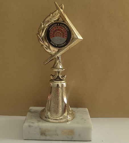 Darts trophy gold metal - trophy,