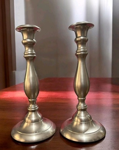 Vintage pewter candle - candle, sticks