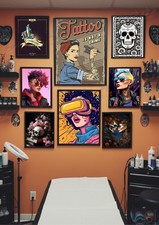 Tattoo Art Gallery Wall Set -
