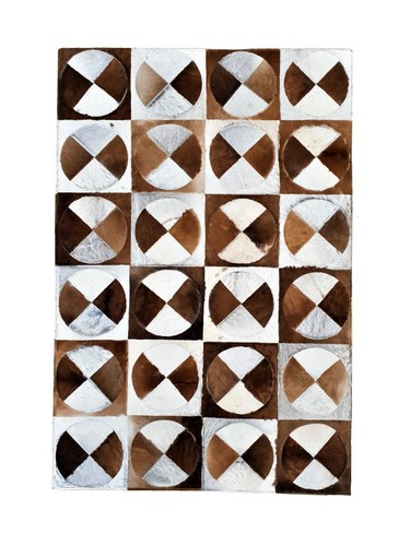 Handmade cowhide patchwork rug - handmade,
