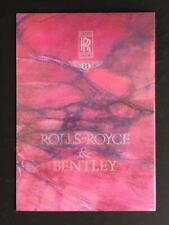 ROLLS ROYCE BENTLEY SILVER SPIRIT SPUR CORNICHE TURBO R MOTOR CAR SALES BROCHURE