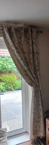 Lined eyelet curtains beige - lined,