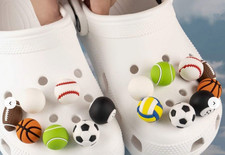 3D Sports Ball Croc Charms
