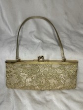 Florence + Fred Gold Lace Evening Bag Clutch Purse – Vintage Style Handbag