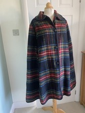 Vintage 1960s/70s reversible wool blanket cape cloak coat tartan heritage look
