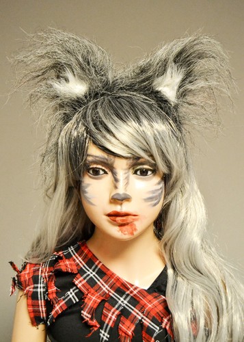 Girls grey werewolf - girls, halloween