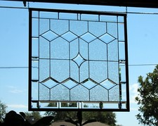 Stained Glass Window Hanging Clear Beveld Dimonds  made to order 26x26"