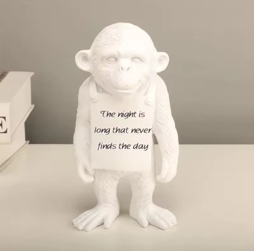 Monkey figurine sticky - monkey, note