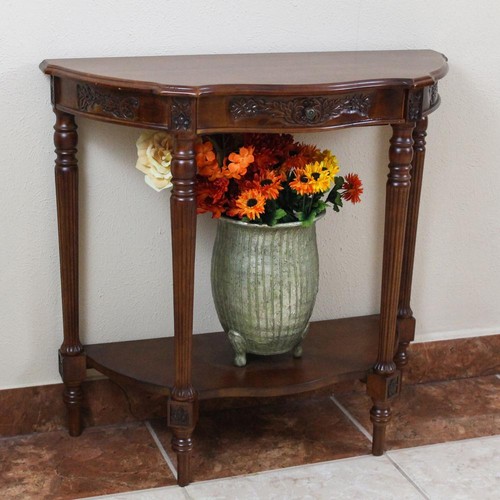 Carved wood one drawer - wood,