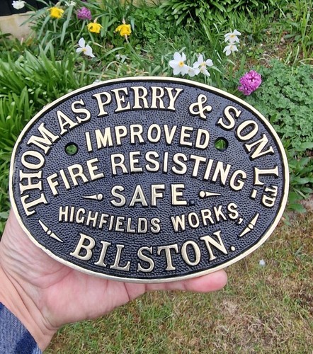 Antique safe plaque plate - safe,