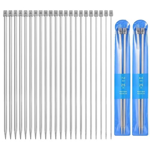 22pcs metal knitting - 22pcs, needles