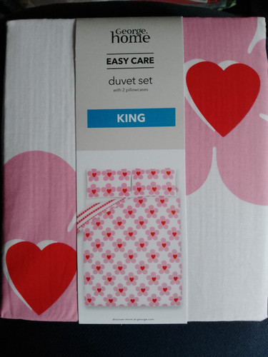 Pink floral heart duvet - ,