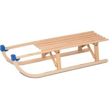 Wooden Folding Sled Davos 100 cm Foldable Robust Injury Protection Winter