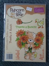 Popcorn The Bear 'Thanks A Bunch' Unmounted Rubber Stamp 