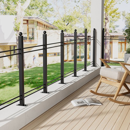 Wrought iron decking post - iron,