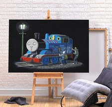 BANKSY THOMAS TANK ENGINE GRAFFITI- DEEP FRAMED CANVAS WALL ART GRAFFITI  PRINT