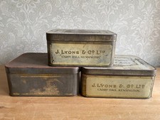 Vintage set of 3 J Lyons Maison Dundee Cake Tin 1930s Cadby Hall