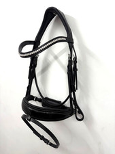 ROUND ROLLED BRIDLE  Curve Comfort Padded Poll CUT AWAY Snaffle English Quality