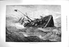 Original Old Antique Print