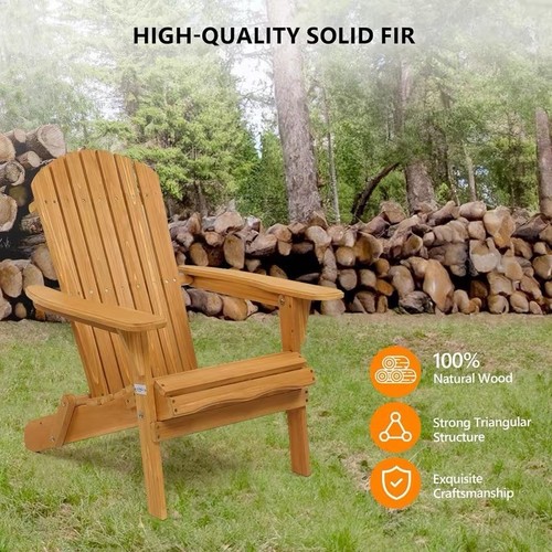 Natural wood adirondack chair - natural,
