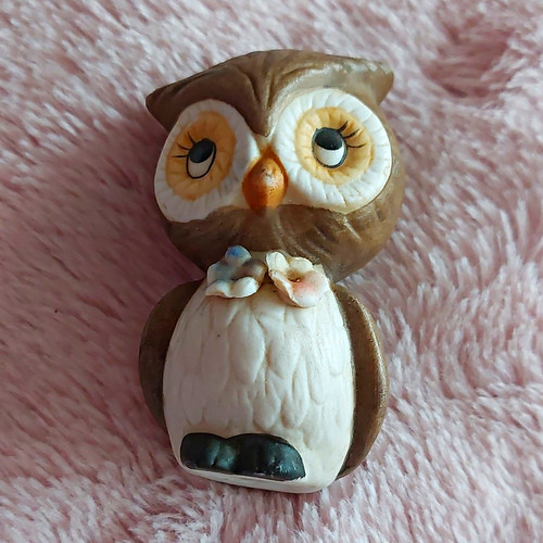 Small owl figurine ornament - small,