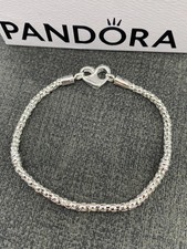 Genuine PANDORA Silver Moments Studded Chain Bracelet 20cm S925 ALE